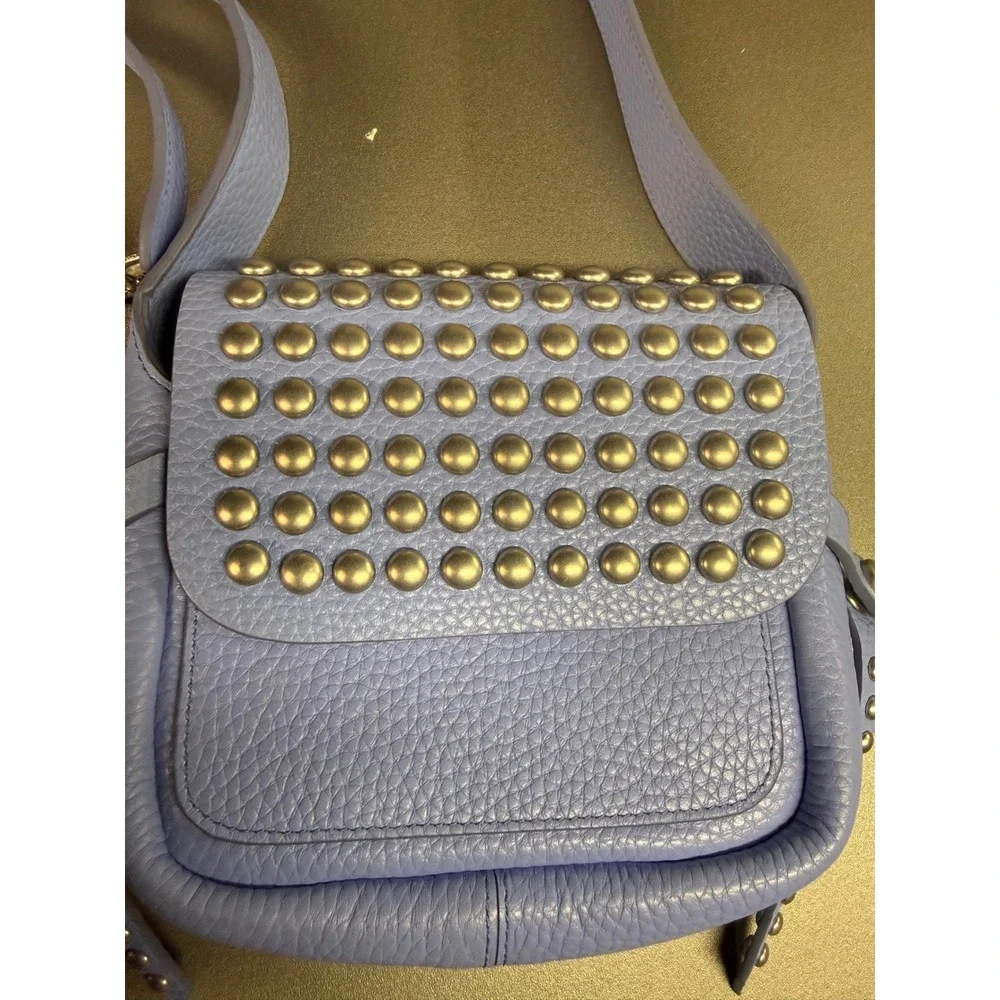 Coach Whiplash Dakotah 14 Periwinkle Blue Studded Leather Crossbody Bag 35763